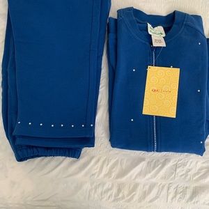 Quaker Factory New with Tags French Terry Jacket and matching Crop Pants